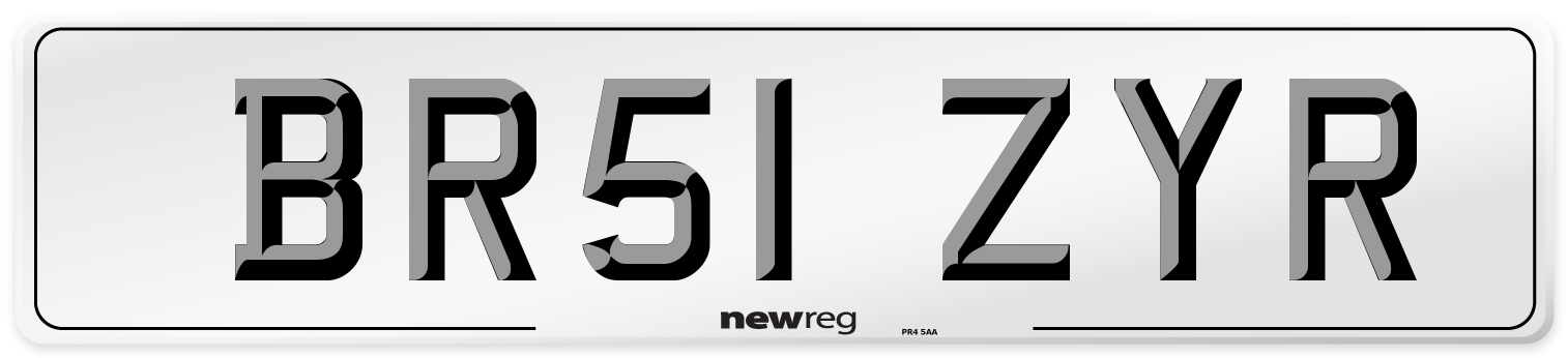BR51 ZYR Number Plate from New Reg